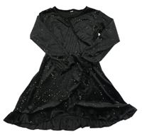 Černé třpytivé sametové šaty Zeeman