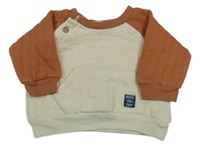 Bílo-rezavá zateplená mikina 