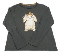 Šedé triko s králíčkem Vertbaudet