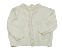 Smetanový perforovaný propínací svetr H&M