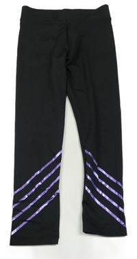 Černé legíny s proužky Sinsay