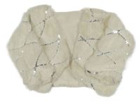 Smetanové kožešinové bolerko s flitry 