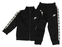 2set- černo-bílá sportovní propínací mikina s logem+ tepláky Nike
