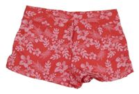 Tmavorůžové květinové šusťákové kraťasy Alive