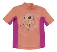 Růžovo-fialové UV tričko s rybou 