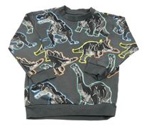 Šedá mikina s dinosaury Nutmeg