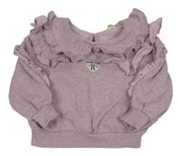 Fialová melírovaná mikina s volánky River Island