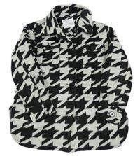 Černo-bílá vzorovaná vlněná košilová bunda Primark