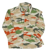 Béžovo-červeno-zelená army košile Tu