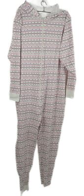 Dámský bílý spací overal  se vzorem a kapucí Matalan