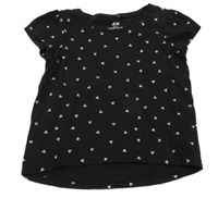 Černé tričko s trojúhelníky H&M