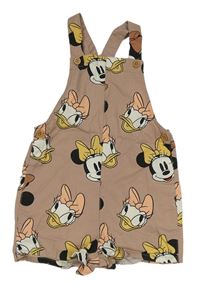 Světlehnědé plátěné laclové kraťasy s Minnie a Daisy zn. H&M