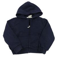 Tmavomodrá propínací mikina s kapucí H&M