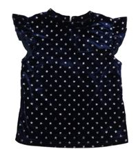 Tmavomodré sametové tričko s hvězdičkami Primark