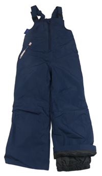 Nové - Tmavomodré šusťákové funkční laclové oteplovačky se srdíčky lupilu