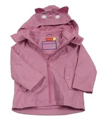 Růžová nepromokavá jarní bunda s odepínací kapucí s kočičkou Lily&Dan