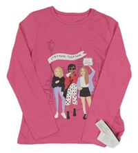 Nové - Růžové triko s dívkami Dunnes