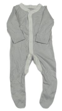 Šedo-bílý pruhovaný overal M&S