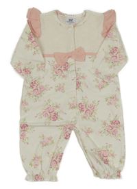 Bílý krajkovo-květovaný overal 