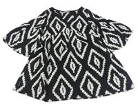 Černá károvaná šatová tunika F&F