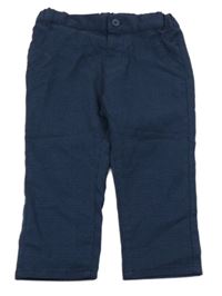 Tmavomodré kostkované společenské chino kalhoty H&M
