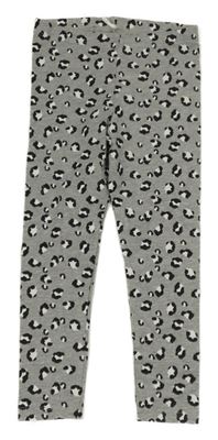 Šedo-bílo-černé leopardí legíny