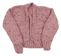 Růžové melírované pletené bolérko 