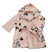 Světlerůžový plyšový župan s Minnie a kapucí Disney