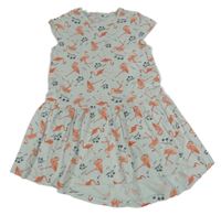 Světlešedé bavlněné šaty s plameňáky Name it