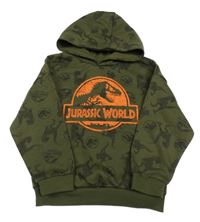 Khaki mikina s dinosaury a kapucí - Jurský svět Primark