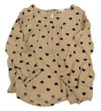 Béžová halenka se srdíčky H&M