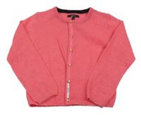 Růžový propínací vlněný crop svetr M&S