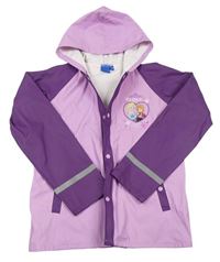 Lila-fialová nepromokavá bunda s Frozen a kapucí zn. Disney