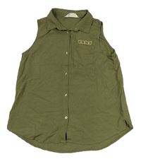 Khaki halenková tunika s výšivkou H&M