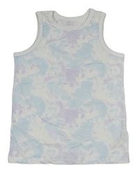 Světlemodro-fialovo-bílý tónovaný top Primark 