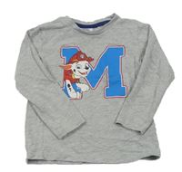 Šedé melírované triko s Paw Patrol Nickelodeon