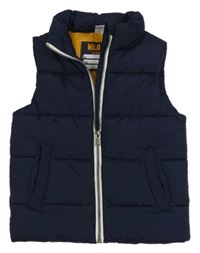 Tmavomodrá šusťáková prošívaná zateplená vesta Dopodopo