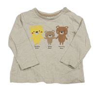 Béžové melírované triko s medvídky Orsolino