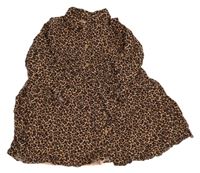 Světlerůžovo-černé vzorované šaty s límečkem Next