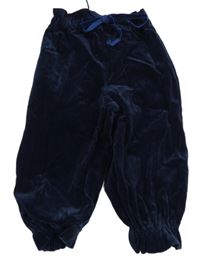 Tmavomodré sametové kalhoty 