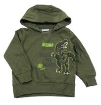 Olivová mikina s dinosaurem a kapucí Infinity