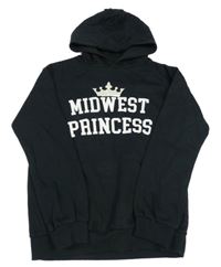 Černá mikina s potiskem a kapucí Primark