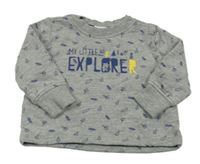 Šedá mikina se stromečky a nápisem Impidimpi