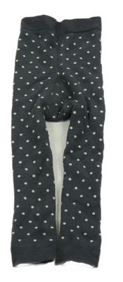 Tmavošedé puntíkované punčochové legíny 