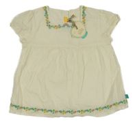 Nové - Smetanová halenka s kytičkami Little Bird