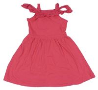 Růžové bavlněné šaty s volánky C&A