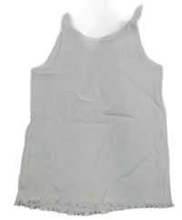 Bílý žebrovaný top s mašličkami Dunnes