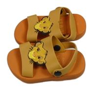 Oranžovo-béžové gumové sandály se Simbou Disney vel 23