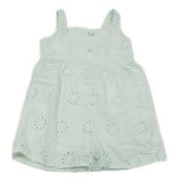 Světlezelené plátěné děrované laclové kraťasy 