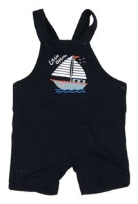 Tmavomodré teplákové laclové kraťasy s lodičkou 